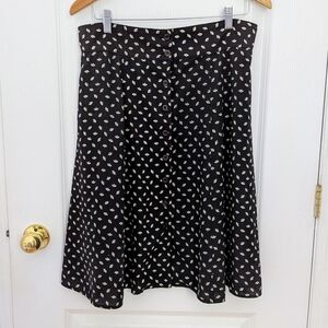 Annie 50 Black & Cream A-Line Buttoned Skirt – Size L #18